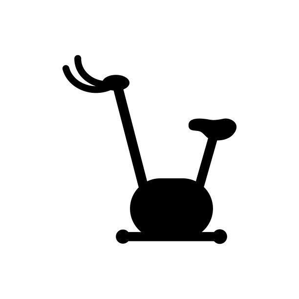 自行车健身机，健身自行车，标志图标。周期工作室。矢量图图片下载