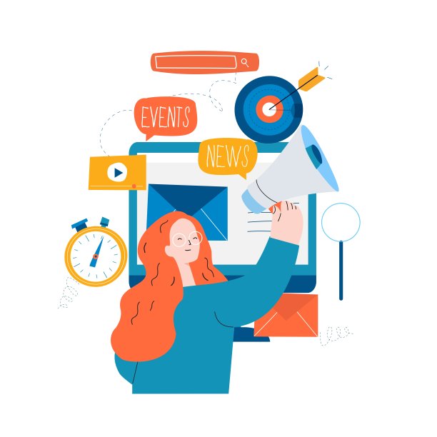 电子邮件新闻，订阅，促销平面矢量插图。在线新闻，新闻更新，活动信息，事件，公司信息和公告设计的手机和网页图形图片下载