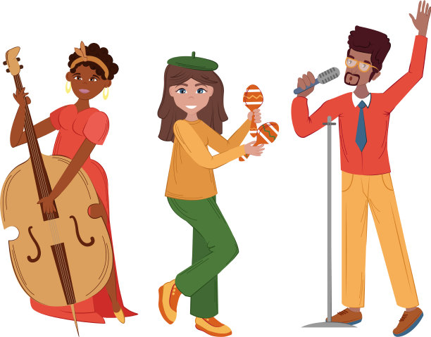 人们演奏乐器的歌手图片下载