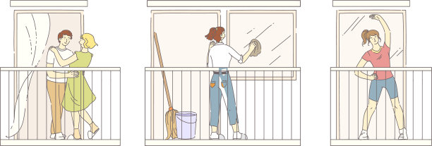 住在公寓阳台的邻居图片下载