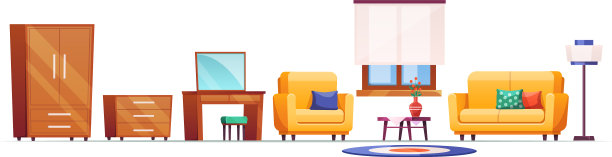 客厅家具卡通家居家具图片下载