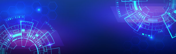 高科技矢量插图与各种技术元素。广泛的网络安全与互联理念。摘要全球科幻概念。数字互联网通信在蓝色背景图片下载