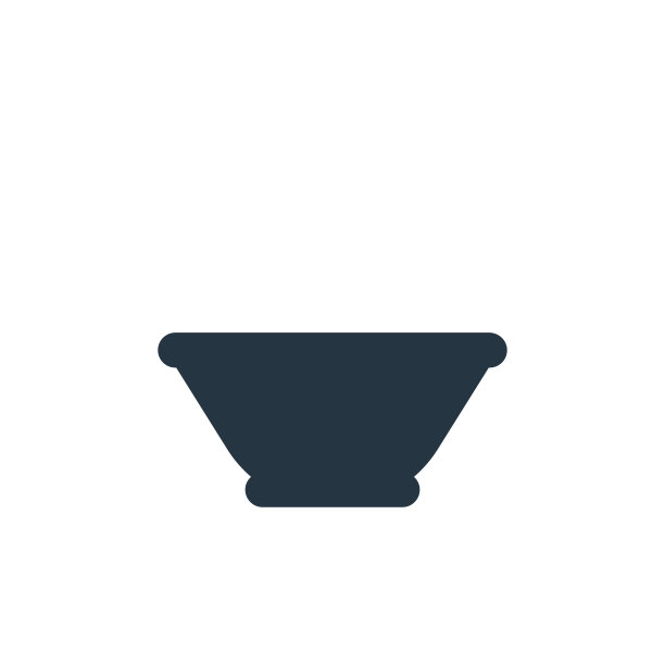 碗图标。字形碗图标用于网站设计和移动，应用程序开发，打印。碗图标从充满厨房用具收集孤立的白色背景。图片下载