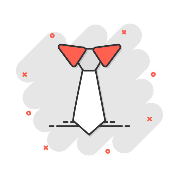 卡通领带图标在漫画风格的领带标志图片下载