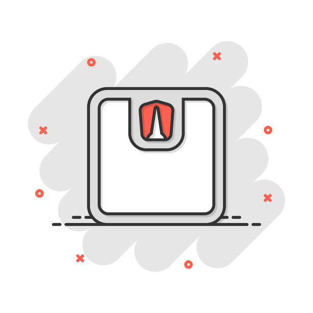 卡通浴室秤称重图标在漫画图片下载