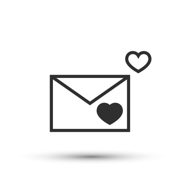 情书图标矢量元素的时尚设计。移动概念和网络应用的简单象形图。矢量线情人节的信封图标孤立图片下载