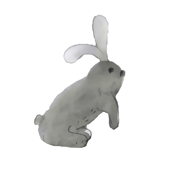 可爱的灰色复活节兔子在一个孤立的背景图片下载