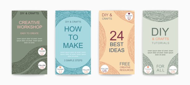 做你自己。创意DIY横幅社交媒体或博客。一套向量框架与有机的自然装饰。矢量图形图片下载