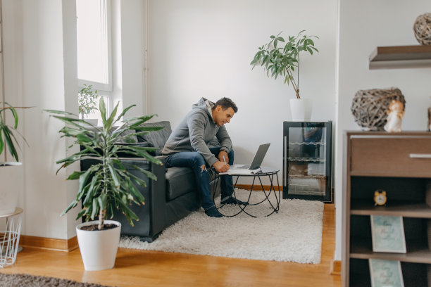 在家工作的年轻人图片下载