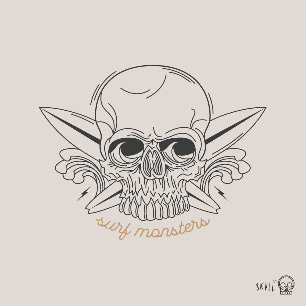 细线颅骨标记图片下载