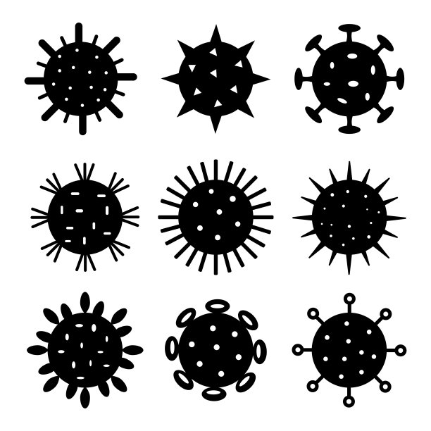 白色背景上的矢量病毒图标。新型冠状病毒肺炎冠状病毒的象征。图片下载