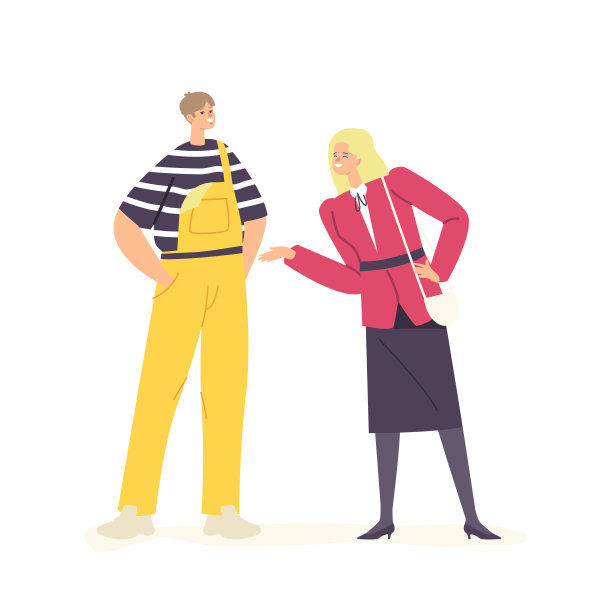 快乐的年轻人在80年代90年代服装，化妆和发型交流。穿着黄色工装裤的时尚男士图片下载