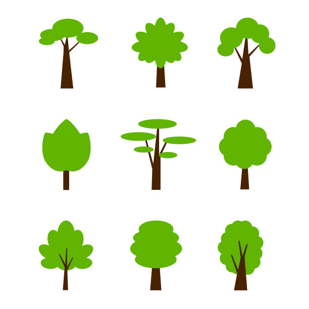 绿树的象征。白色背景上的矢量图标。图片下载