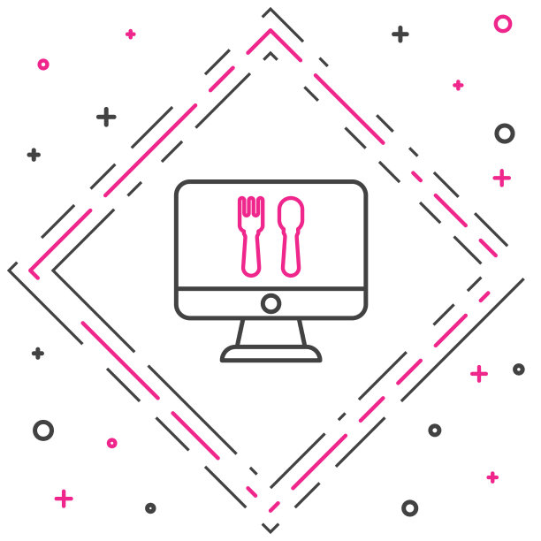 在线订购和快餐外卖图标图片下载