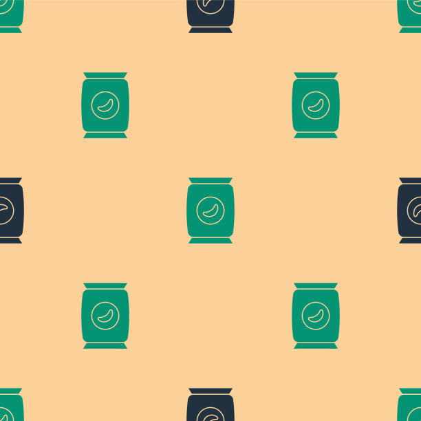 绿色和黑色的袋子或包薯片图标图片下载