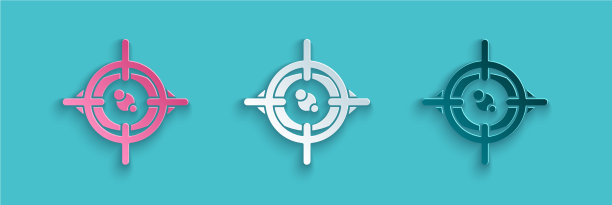 剪纸眼睛扫描图标孤立在蓝色图片下载