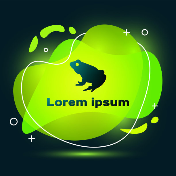 黑色青蛙图标孤立在黑色背景图片下载