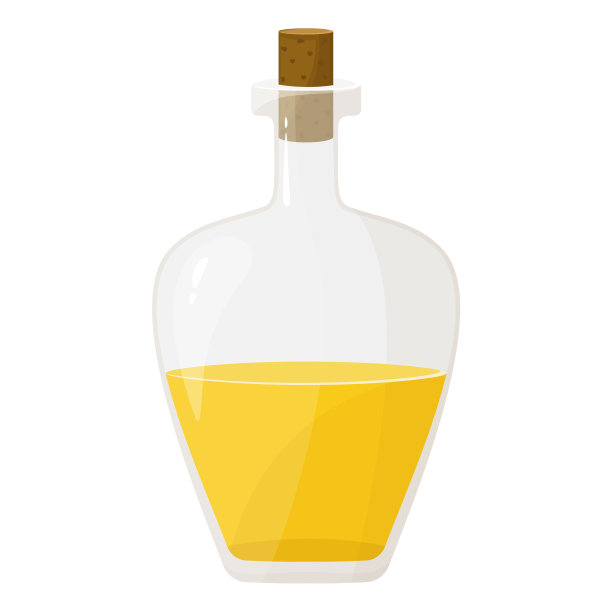 Ðil在玻璃瓶中隔离白色。矢量插图在平面风格。处女有机健康油产品。籽油。图片下载