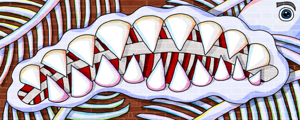 鱼牙和鱼骨创意设计墙漆图片下载