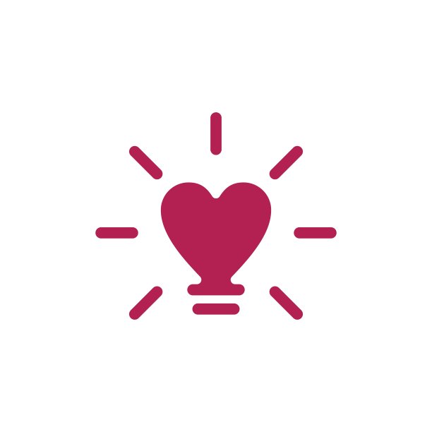 爱灯泡灯泡想法聪明的心矢量图标插图图片下载