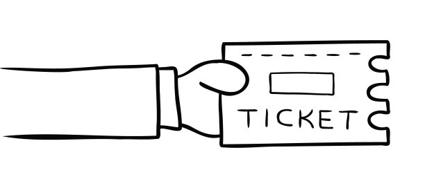 卡通矢量插图的人持有票图片下载