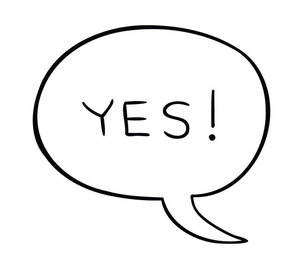 卡通矢量插图的讲话气泡和是的图片下载