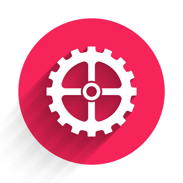 白色自行车链轮曲柄图标与隔离图片下载