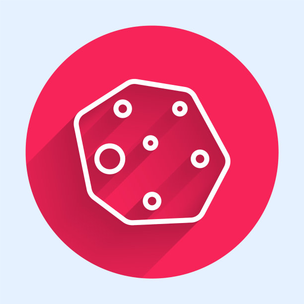 白线小行星图标孤立与长阴影图片下载