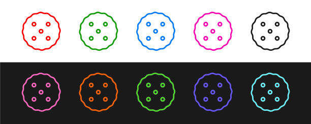 设置线饼干或饼干与巧克力图标图片下载