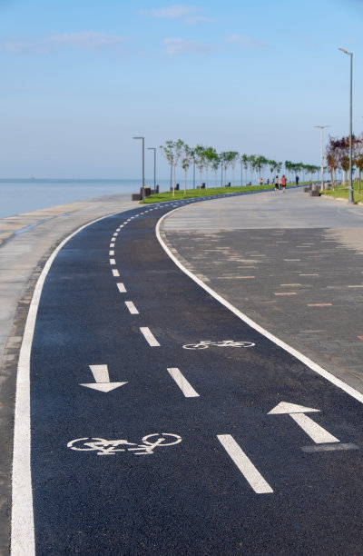 自行车道和步行道，滨海公路，moda, kadikoy，伊斯坦布尔，图片下载