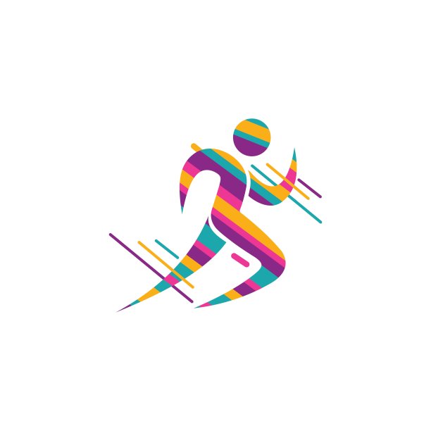 跑步人图标孤立在白色背景，矢量插图图片下载