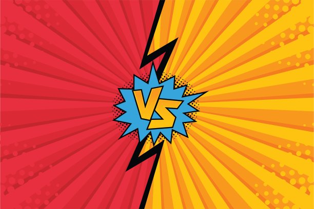 与屏幕。Vs战斗标题，Vs屏幕蓝和红，Vs战斗背景，竞争和游戏。矢量图图片下载