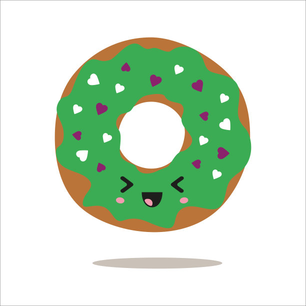插图与矢量甜甜圈孤立的背景图片下载