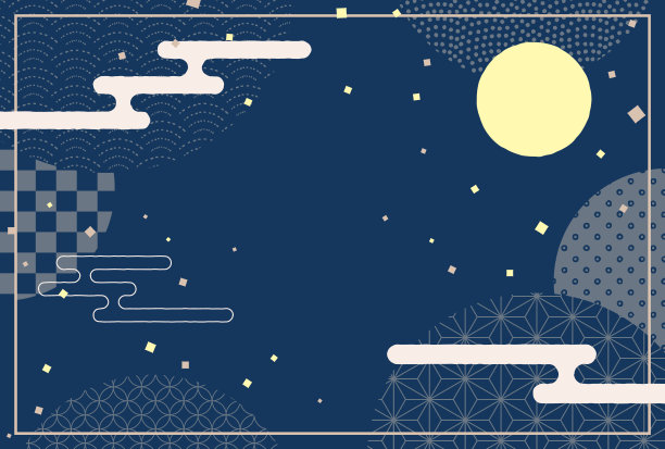 矢量背景与日本赏月节日插图横幅，卡片，传单，社交媒体壁纸等。素材图片