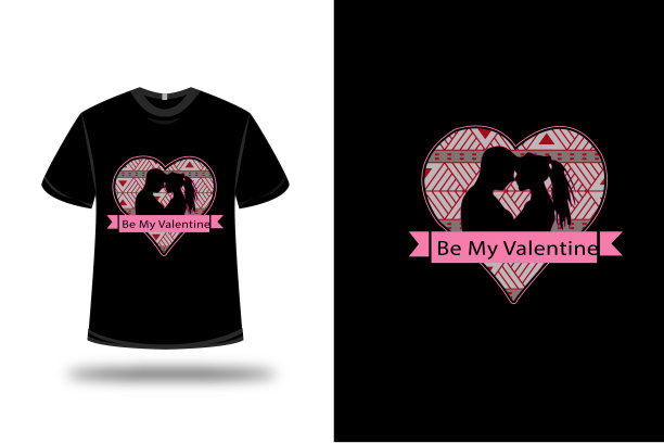 t恤是我的情人节颜色，粉色和黑色图片下载