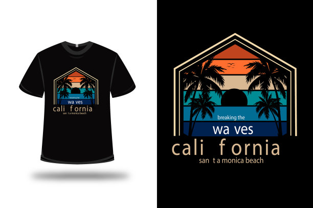 t恤加州圣塔莫尼卡海滩颜色图片下载