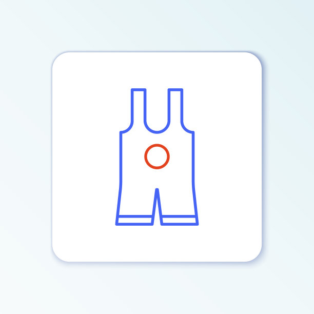 线摔跤单线图标孤立在白色图片下载