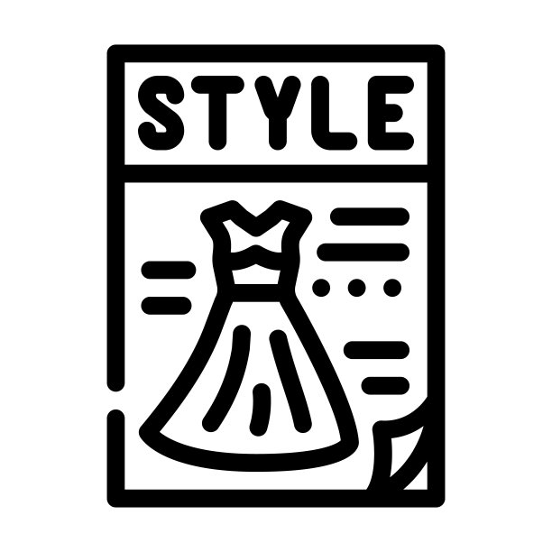 杂志风格线图标矢量插图图片下载