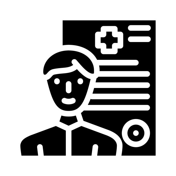 医疗数据客户信息KYC字形图标矢量图图片下载