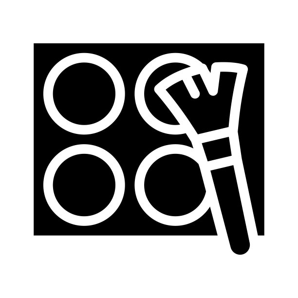 化妆化妆造型师字形图标矢量插图图片下载