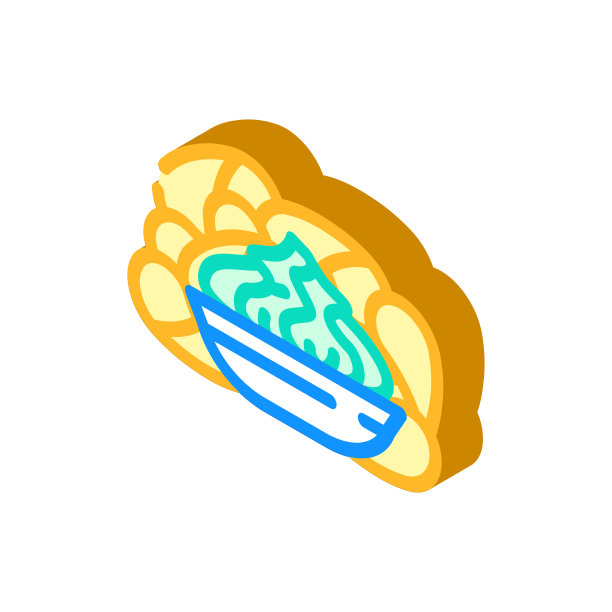 薯片山葵等距图标矢量插图图片下载