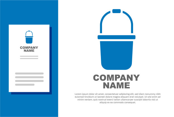 蓝色桑拿桶图标孤立在白色图片下载