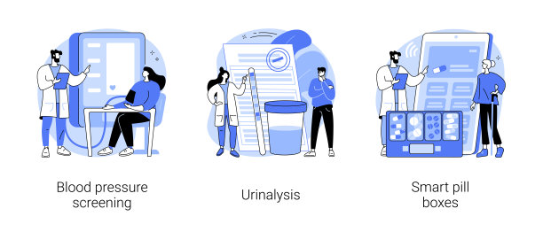 健康检查抽象概念矢量插图。图片下载