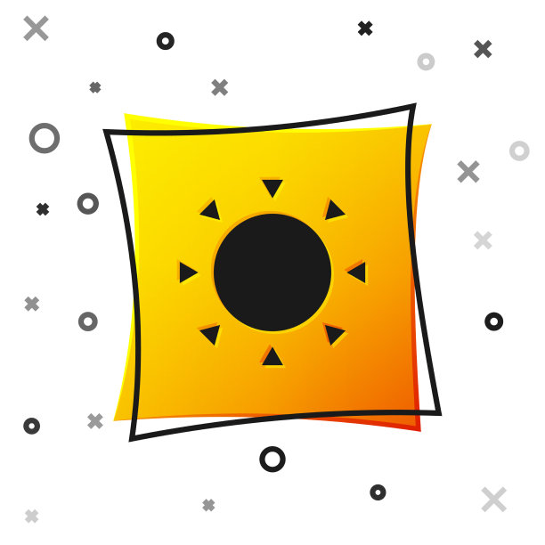 黑色太阳图标孤立在白色背景图片下载