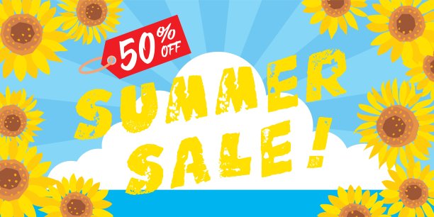 夏季促销的横幅插图。图片下载
