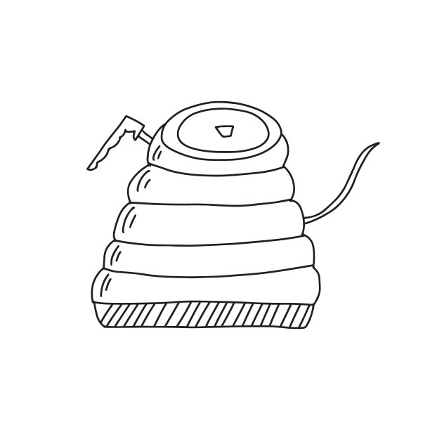 手绘涂鸦矢量插图的传统鹅颈壶咖啡壶冲泡热咖啡。孤立在白色背景上。图片下载