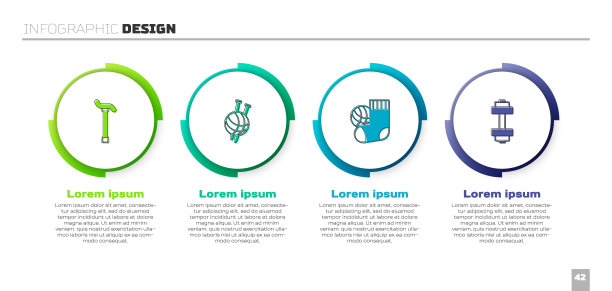 设置手杖、线球、袜子和哑铃。业务信息模板。向量图片下载