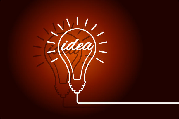 好主意横幅灯泡主意概念创意图片下载