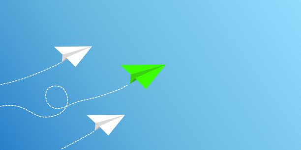 纸飞机的飞行概念领导和图片下载