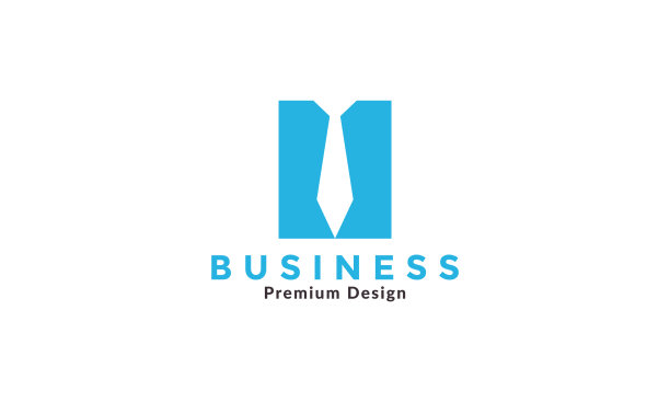 方形蓝色与商务领带标志符号图标图片下载